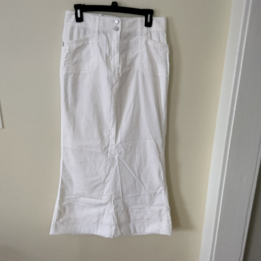 WHBM White Maxi Skirt, Lightweight Cotton, M